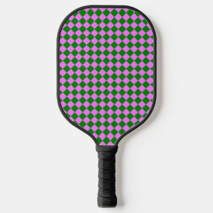 Raquette De Pickleball Motif diamant Pink Green Checker