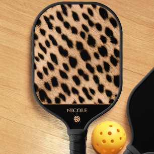 Raquette De Pickleball Motif d'impression Tan Brown et noir