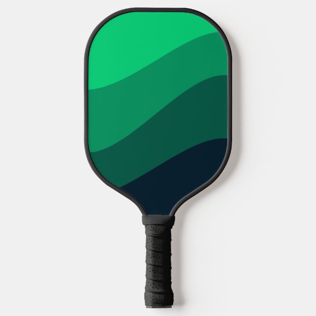 Raquette De Pickleball Motif d'onde noir vert (Recto)