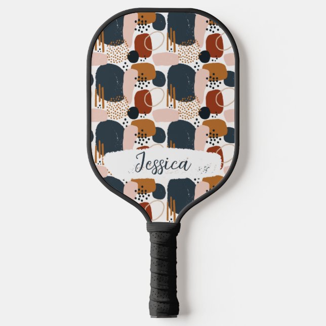 Raquette De Pickleball Motif Doodle Boho personnalisé Inital (Recto)
