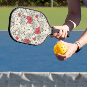 Raquette De Pickleball Motif du jardin de fleurs de pavot