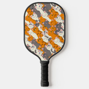 Raquette De Pickleball Motif en diagonale du chat noir blanc gingembre
