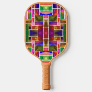 Raquette De Pickleball motif en vitrail Abstrait
