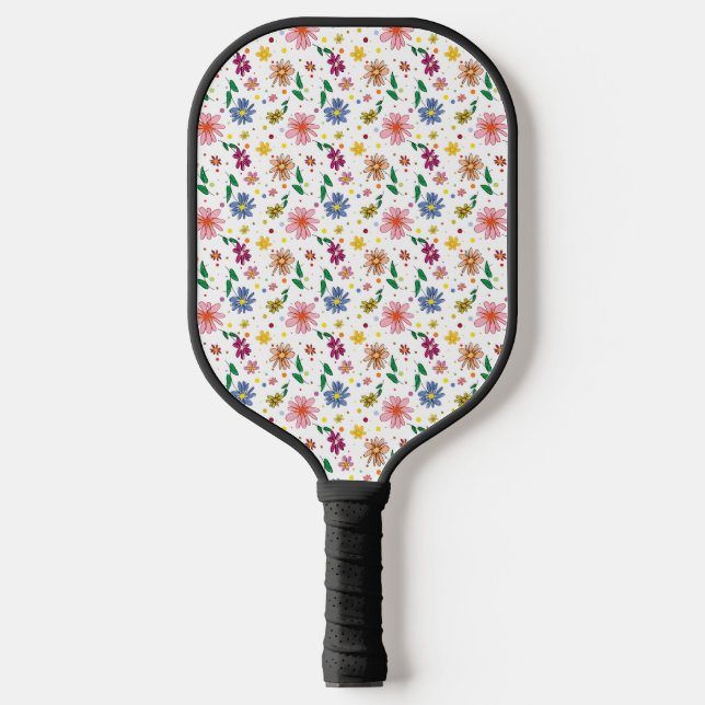 Raquette De Pickleball Motif Floral Flower Design (Recto)