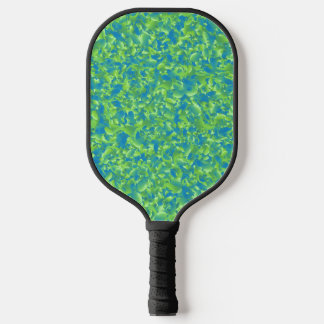Raquette De Pickleball Motif géométrique abstrait bleu vert