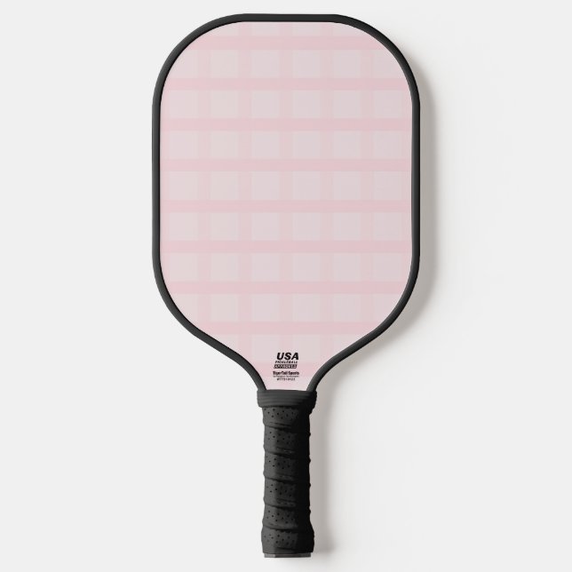 Raquette De Pickleball Motif Gingham Rose Bubble et Lavande (Recto)