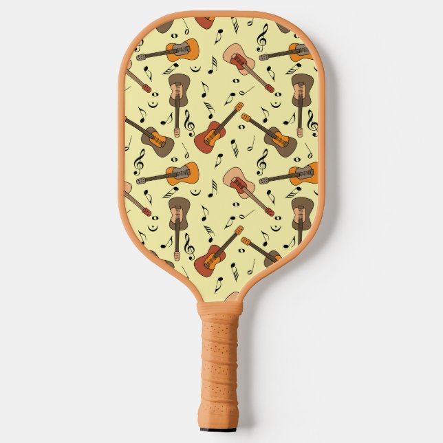 Raquette De Pickleball Motif Guitare Music Notes (Verso)