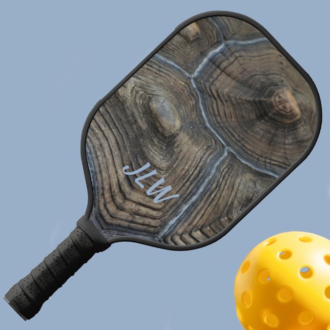 Raquette De Pickleball Motif naturel TortoiseShell avec initiales (Créateur téléchargé)