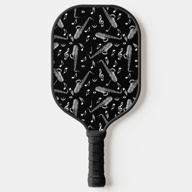 Raquette De Pickleball Motif note musique saxophone (Recto)