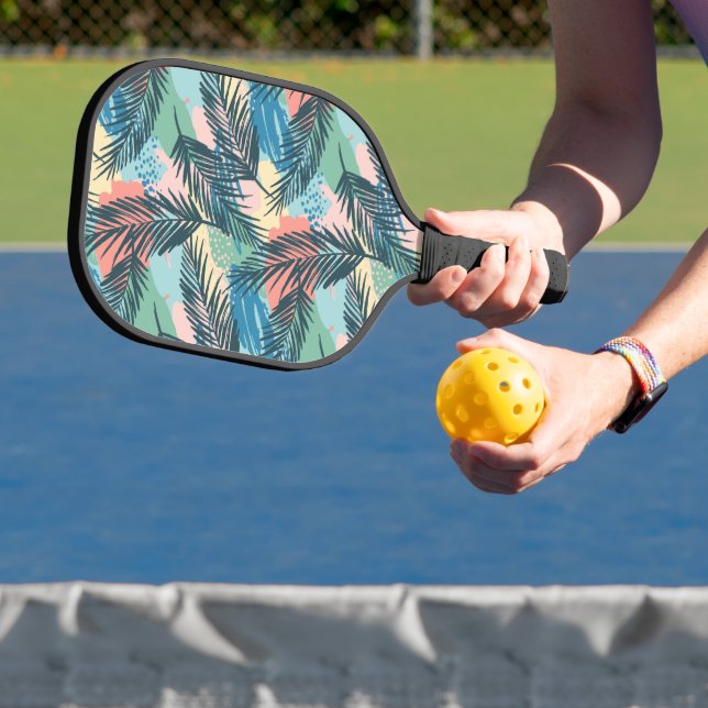 Raquette De Pickleball Motif Pastel Tropical Leaf (Insitu)