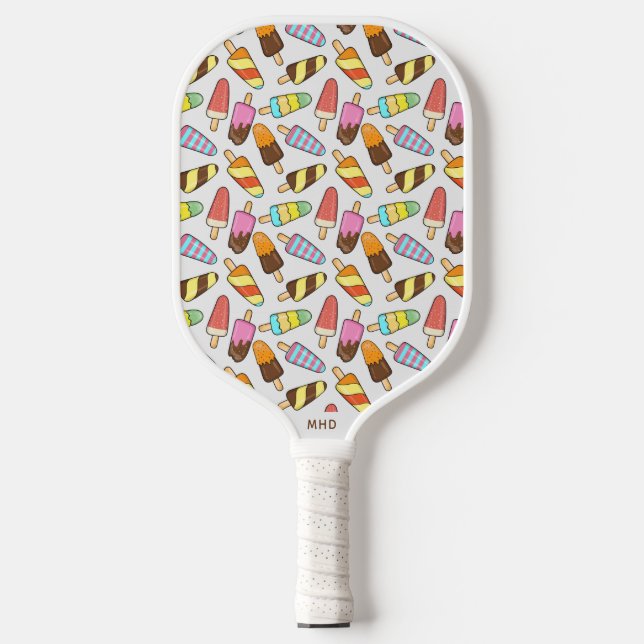 Raquette De Pickleball Motif Personnalisé Monogramme Crème glacée Popsicl (Recto)