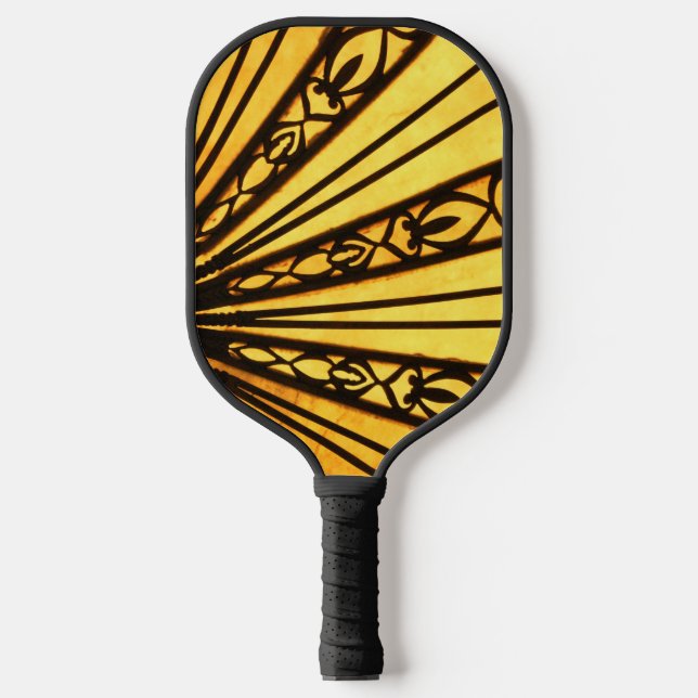 Raquette De Pickleball Motif radial jaune (Recto)