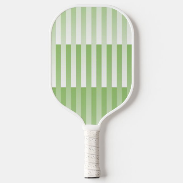 Raquette De Pickleball Motif rayé vert blanc (Recto)