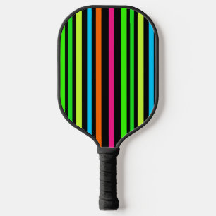 Raquette De Pickleball Motif Rayures Néon