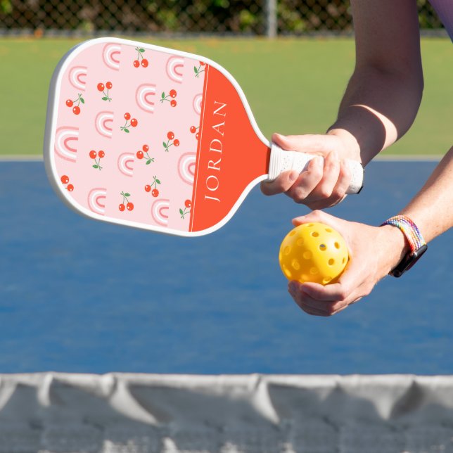 Raquette De Pickleball Motif rose arc-en-ciel cerise (Insitu)