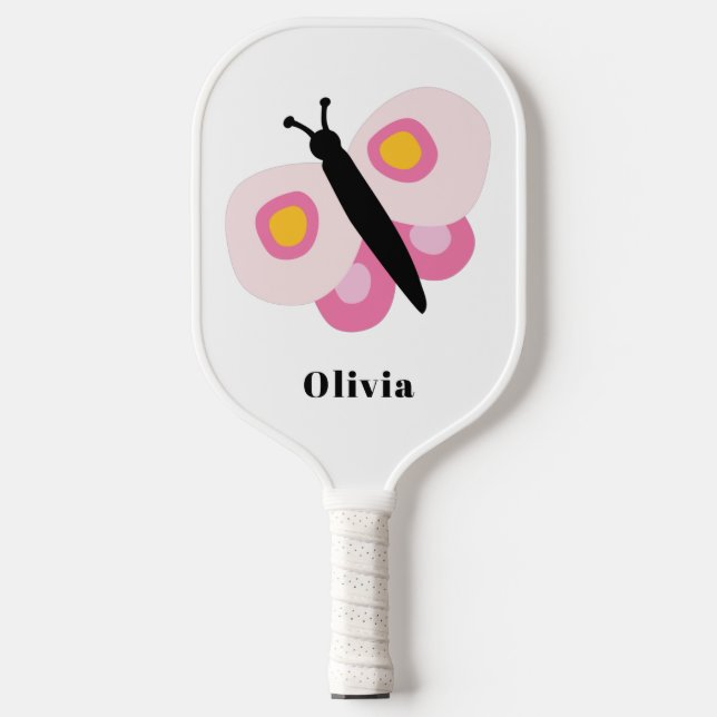 Raquette De Pickleball Motif rose de filles papillon mignonne personnalis (Recto)