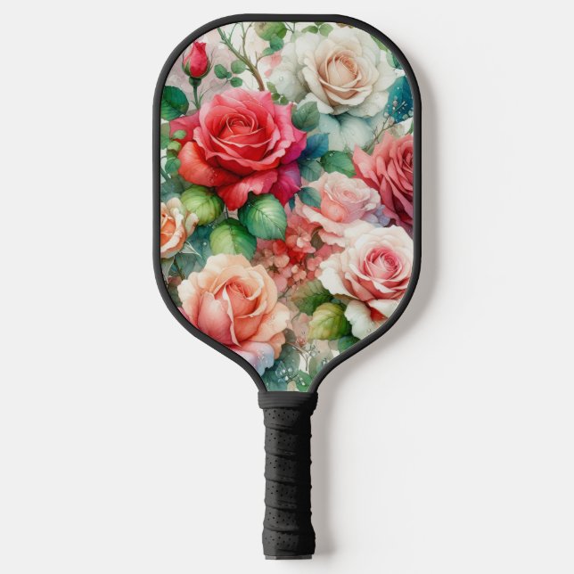 Raquette De Pickleball Motif Rose Fantaisiste (Recto)
