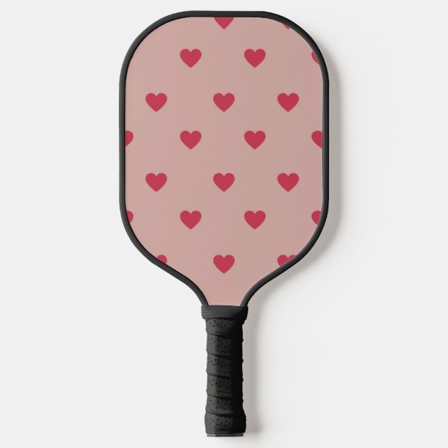 Raquette De Pickleball Motif rose Retro Coeur Y2K avec Arrière - plan ros (Recto)