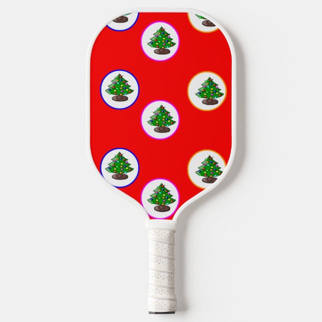 Raquette De Pickleball Motif rouge sapin de Noël (Recto)