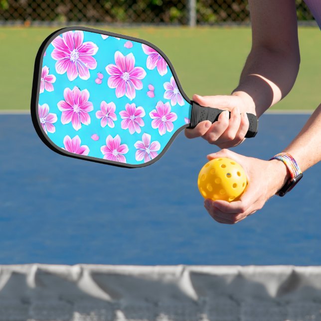 Raquette De Pickleball Motif simple bleu et rose (Insitu)
