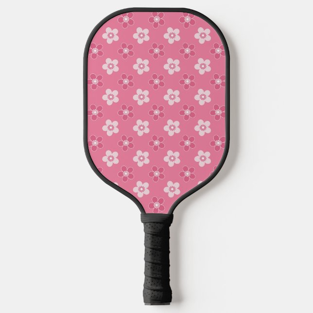 Raquette De Pickleball motif simple floral solide rose rétro petit flux (Recto)