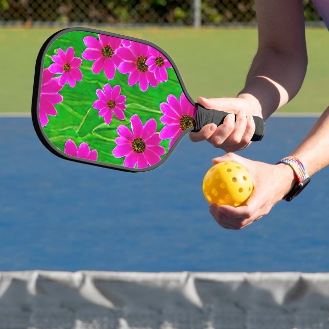 Raquette De Pickleball Motif vert et rose vif (Insitu)