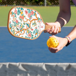 Raquette De Pickleball Motifs d'inspiration asiatique, Fleurs colorées oi