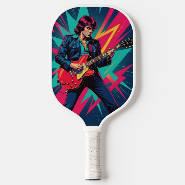 Raquette De Pickleball Músico de Rok con su Guitarra (Recto)