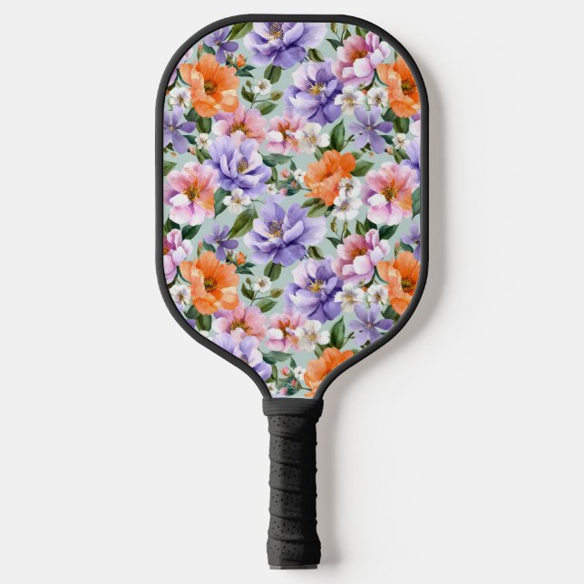 Raquette De Pickleball Muted Colorful Flowers Boho flower  (Recto)