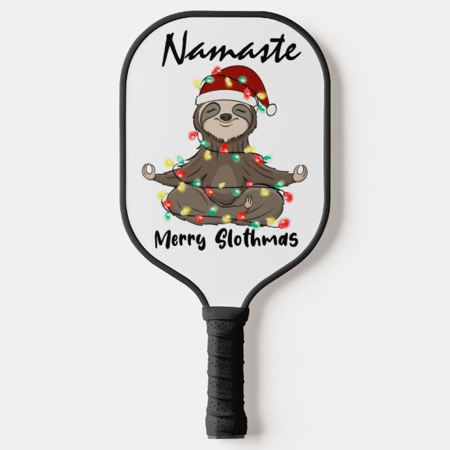 Raquette De Pickleball Namaste Joyeux Slothmas Enchevêtrés (Recto)