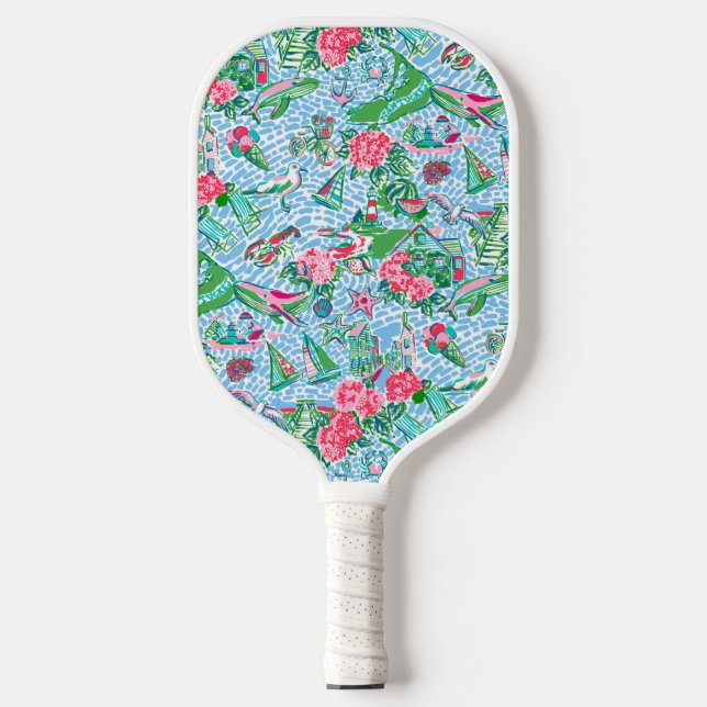 Raquette De Pickleball Nantucket Preppy Palm Beach Imprimer (Recto)