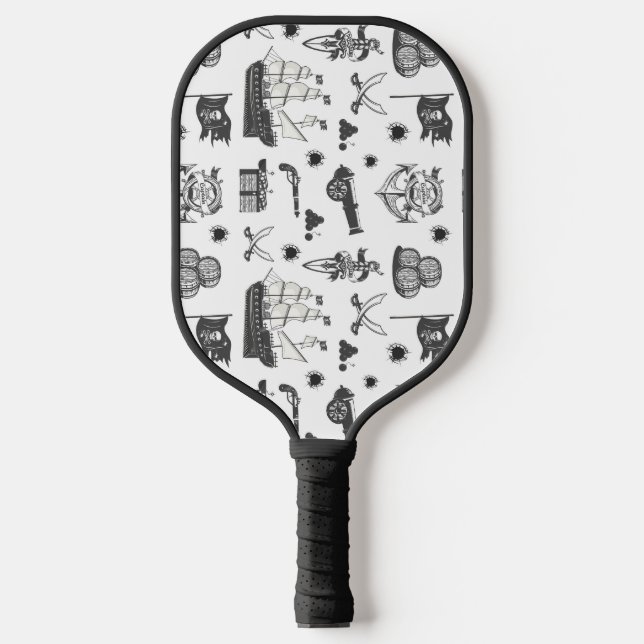 Raquette De Pickleball Navires, Canons, épées et vin Pirate Thème (Recto)