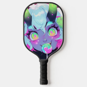 Raquette De Pickleball Neon Candy Demon Monster Girl Esthétique