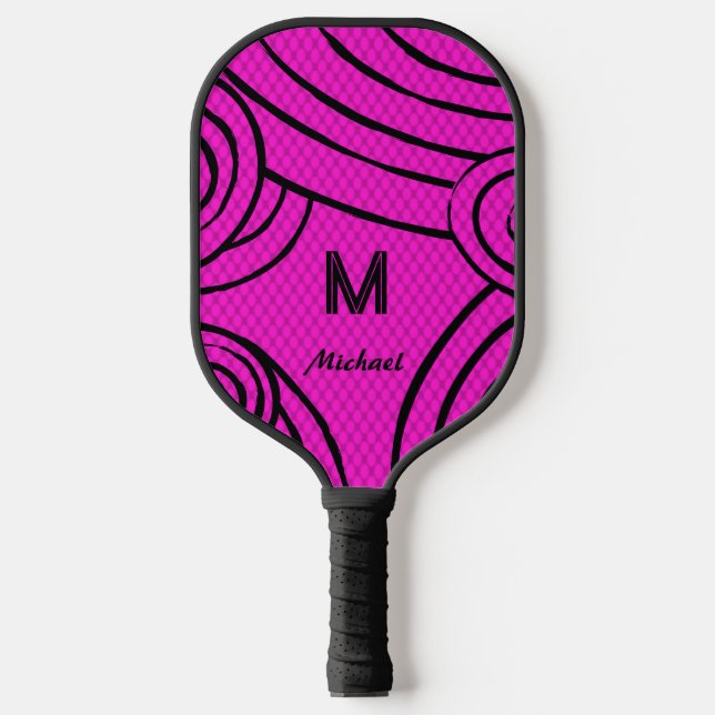 Raquette De Pickleball NeonLine 1 rose Nom et initiales modifiables (Recto)