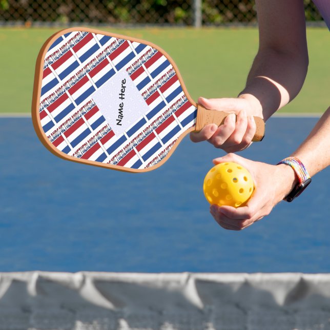 Raquette De Pickleball Netherlands and Netherlander Flag Tiled Your Name (Insitu)