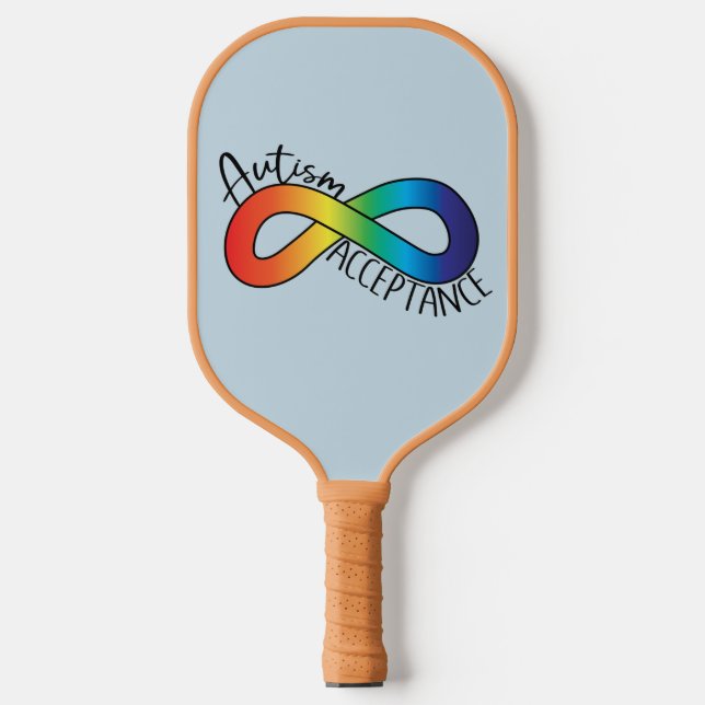 Raquette De Pickleball Neurodiversité Autisme Acceptation Arc-en-ciel (Recto)