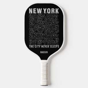 Raquette De Pickleball New York Typographie nom personnalisé