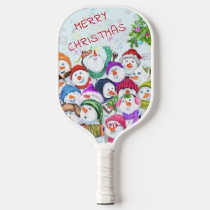 Raquette De Pickleball Noël Pickleball Paddle cadeau Snowmans fête