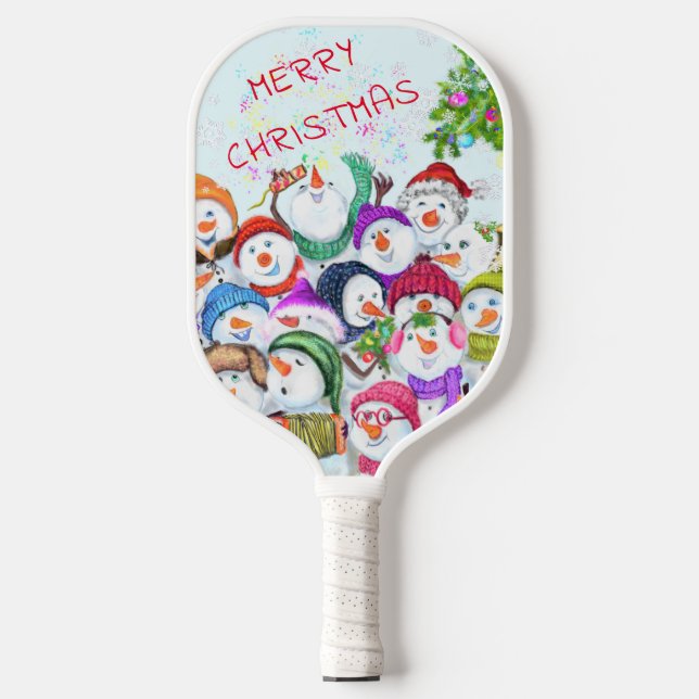 Raquette De Pickleball Noël Pickleball Paddle cadeau Snowmans fête (Recto)