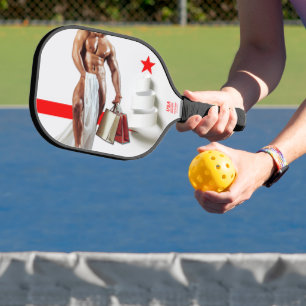 Raquette De Pickleball Noël SlipperyJoe présente sexy rouge star vacances