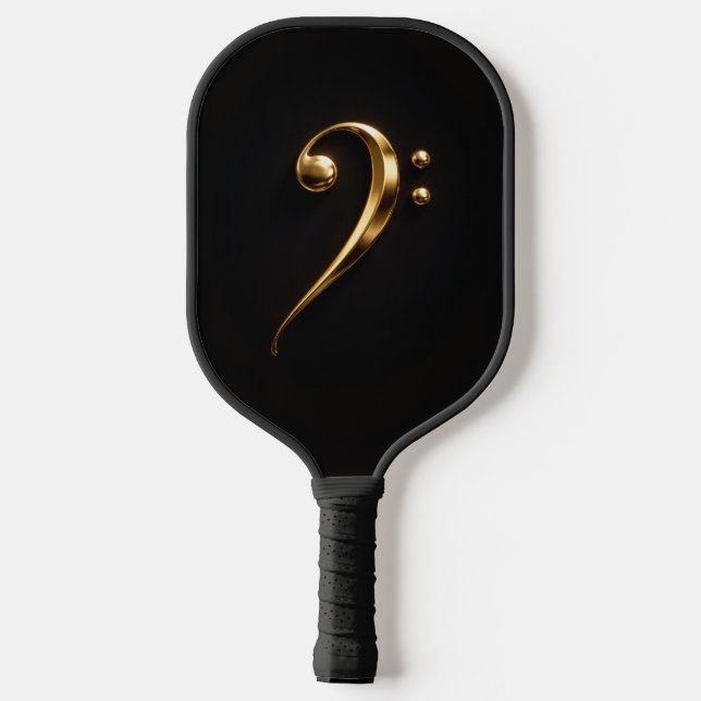 Raquette de Pickleball Noir 4 Luxe, Clé de Sol Dor (Verso)