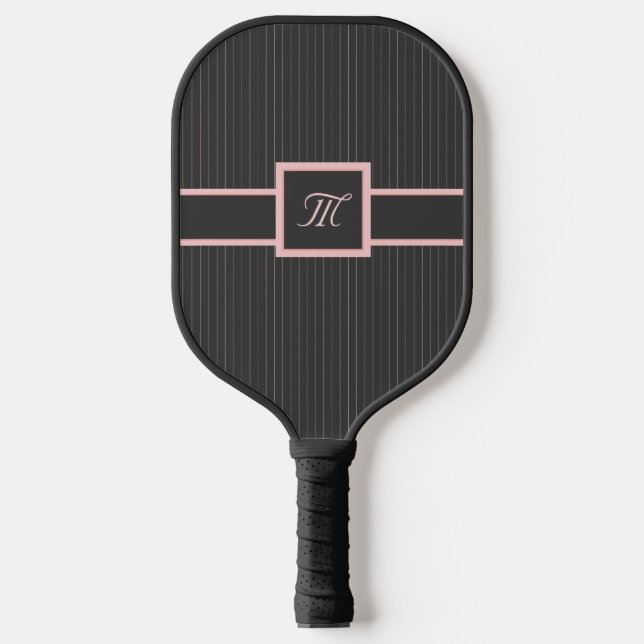 Raquette De Pickleball Noir avec les rayures roses (Recto)