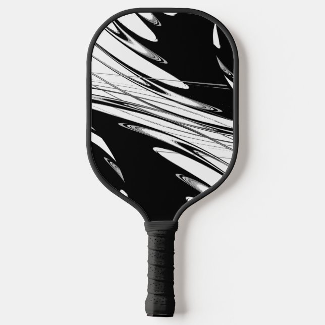 Raquette De Pickleball Noir et Blanc Moderne (Verso)