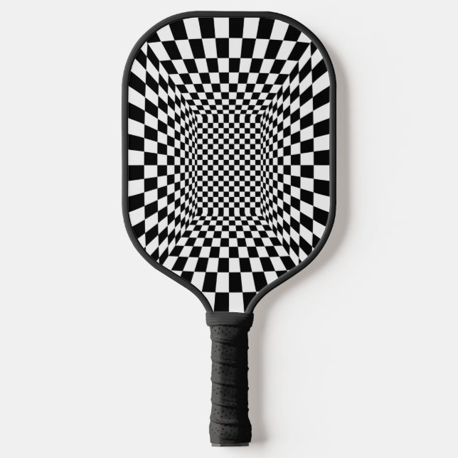 Raquette De Pickleball Noir et blanc psychédélique (Recto)