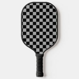 Raquette De Pickleball Noir + gris À damiers Motif de tableau de bord