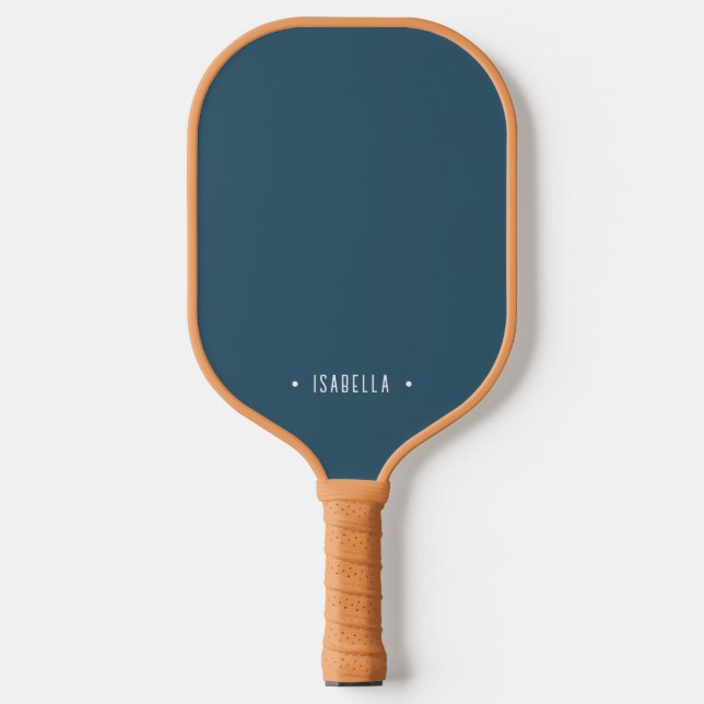 Raquette De Pickleball Nom bleu transparent moderne personnalisé (Recto)
