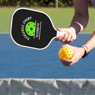 Raquette De Pickleball Nom de champion de Pickleball Cool Balle Noir Vert