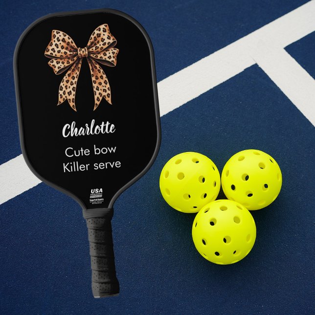 Raquette De Pickleball nom de l'arc du léopard noir citation (Créateur téléchargé)
