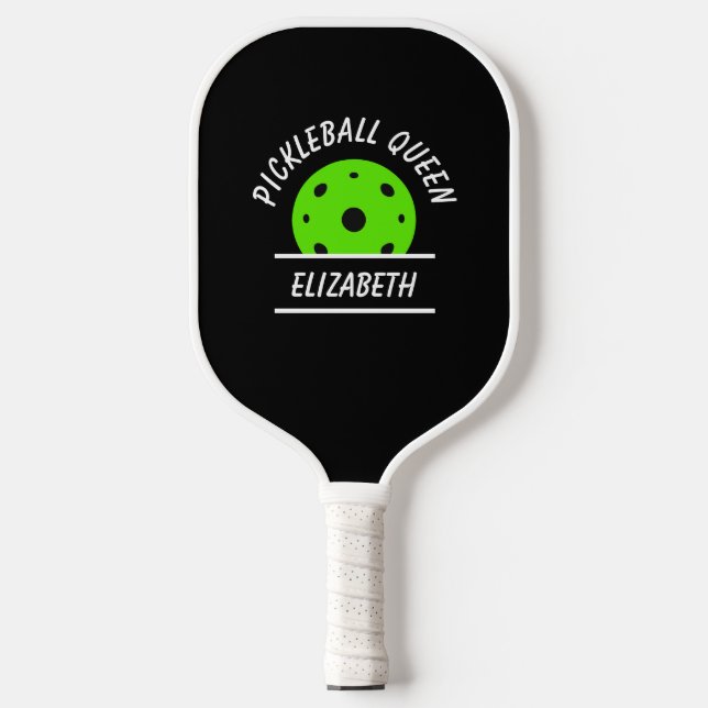 Raquette De Pickleball Nom de magicien de pickleball cool Texte Balle Noi (Recto)