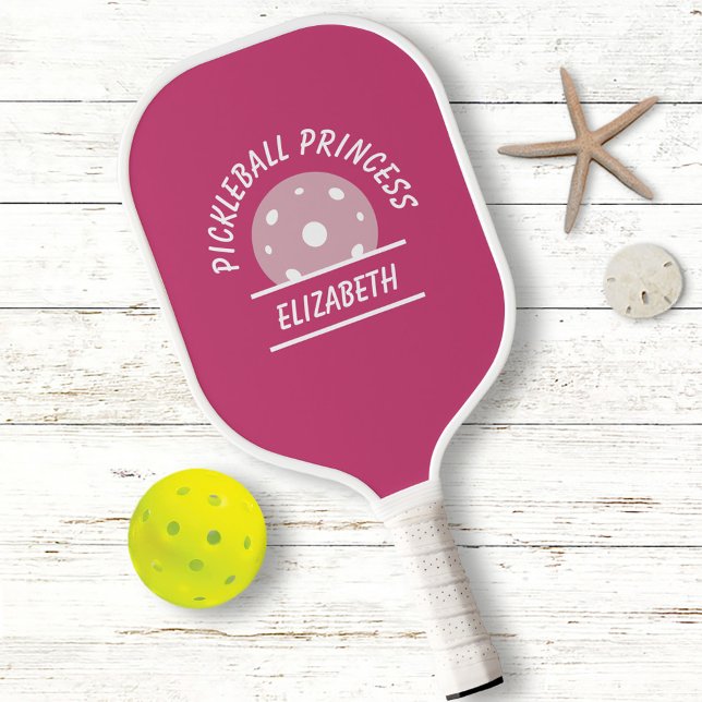 Raquette De Pickleball Nom de Magicien de Pickleball Mignon Fille Rose Sp (Créateur téléchargé)